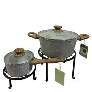 Master Class 4 Pc. Cookware Set Gray with white speckled